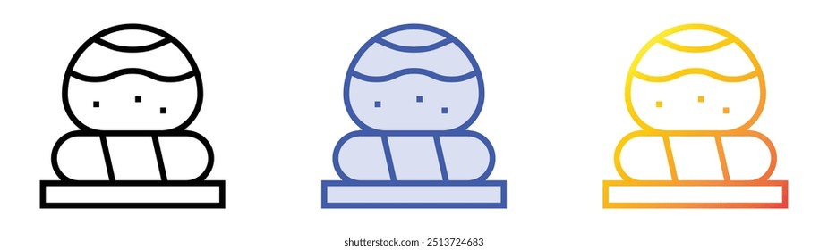 popiah icon. Linear, Blue Fill and Gradient Style Design Isolated On White Background