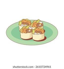 
Popiah, which resembles spring rolls, is a favorite snack typical of Singapore.