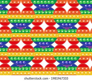 Popit colorful rainbow seamless pattern fidget sensory antistress toy pop it endless texture print background
