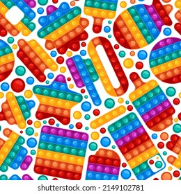 Patrón Popit. Juguetes coloreados antiestrés para los dedos vectores chillones fondo transparente