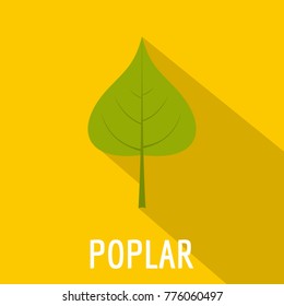 Poplar leaf icon. Flat illustration of poplar leaf vector icon for web