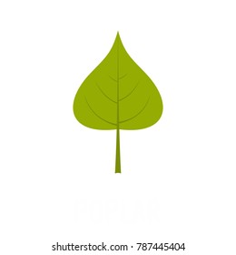 Poplar leaf icon. Flat illustration of poplar leaf vector icon isolated on white background