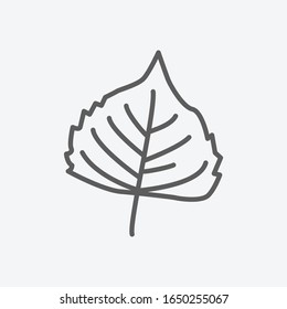 Poplar leaf icon line symbol. Isolated vector illustration of icon sign concept for your web site mobile app logo UI design.