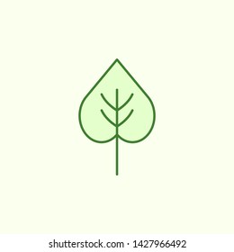 poplar with simple color element icon