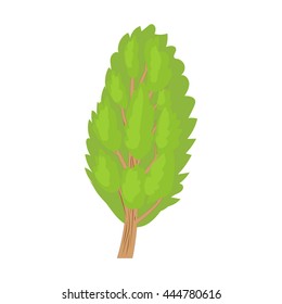 Poplar tree icon in cartoon style on a white background