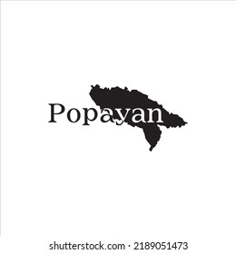 Poppayan map and black lettering design on white background