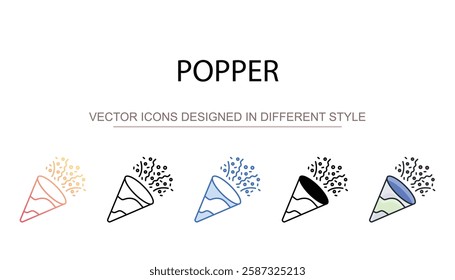 Popper icon design with white background stock illustration