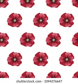 Poppies. Decorative pattern of summer flowers