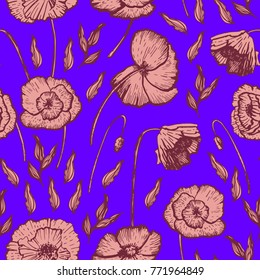 Poppies decorative seamless 
