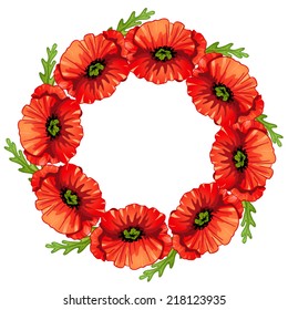 Poppies flower frame