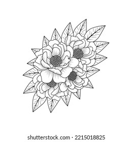 poppies flower line art design of coloring page flower with detailed line art vector graphic.
blossom monochrome free hand drawing element sketch design of colorful poppy.