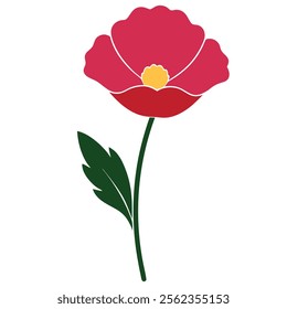 poppies flower silhouette vector white background