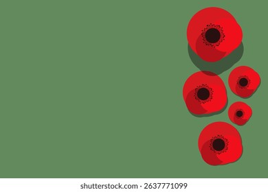 Poppies on the grass. Vector illustration. Background