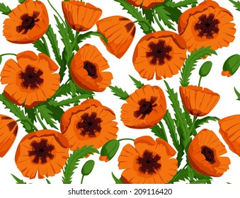 Poppies pattern seamless