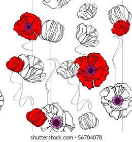 poppies seamless background