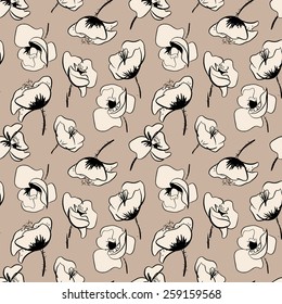 Poppies Seamless Pattern. Vector Illustration