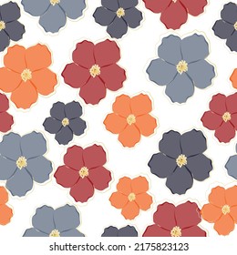 Poppies seamless pattern with watercolor on white background. Can be used for fabric, postcards, pretty wrappers, wrapping paper.