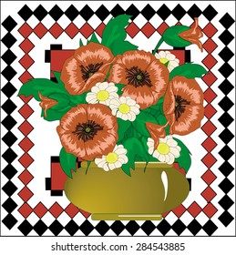 poppies in the vase
