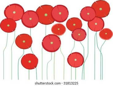 poppies, vector illustration