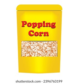 Popping Corn sealed packaging with transparent window