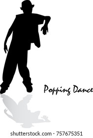Popping dance people silhouette.