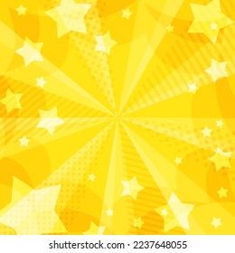 Popping stars in yellow radiation background