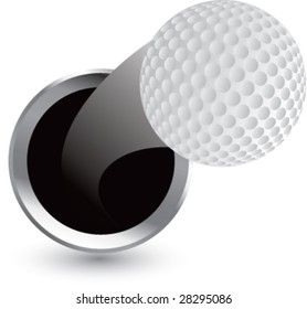 popping through hole golf ball