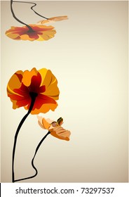 poppy background vector illustration
