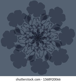 Poppy circular print pattern. Vector illustration.