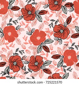 Poppy, cornflower, wildflowers. Flowers. Vector illustration. Background Beautiful. Lettering. Card. Banners. Flayers, Invitation, Posters Trendy Design Template. Cute - stock vectorseamless pattern.