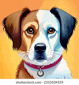 poppy dog watercolor vector art