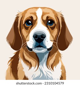 poppy dog watercolor vector art