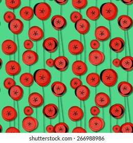 Poppy field abstract seamless pattern