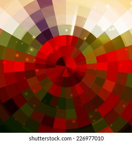 Poppy field mosaic glass shining. Abstract  vector background