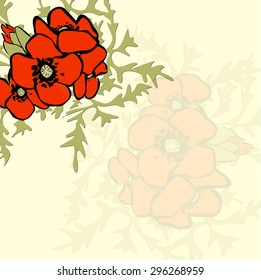 Poppy floral background