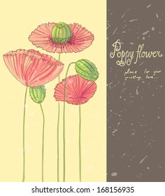 Poppy flower card