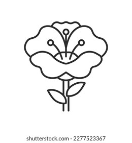 Poppy flower icon. High quality black vector illustration.