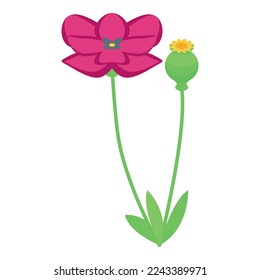 Poppy flower icon isometric vector. Travel landmark. Culture flag