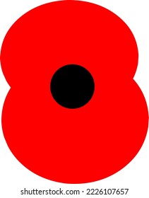Poppy flower icon.Remembrance Day poppy isolated on white background