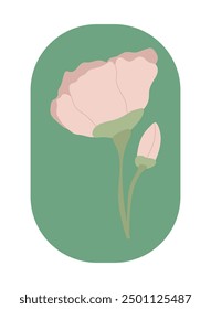 poppy flower in minimalist style