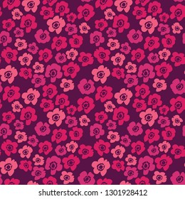 Poppy Flower Pattern. Endless Background. Seamless