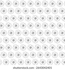 Poppy flower pattern for use as a fabric texture or background, depicted on a white isolated background