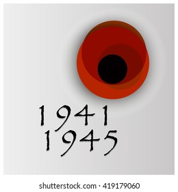 Poppy flower Remembrance Day vector background