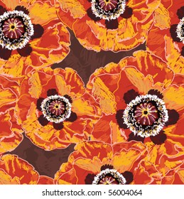 Poppy flower seamless pattern