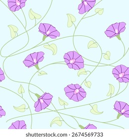Flor de amapola de impresión de Vector sin costuras 