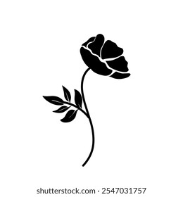 Poppy flower silhouette clipart vector illustration