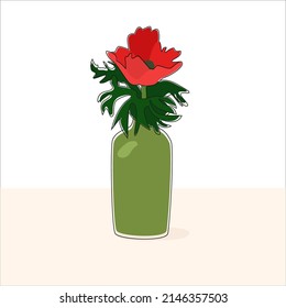 Poppy flower in a vase