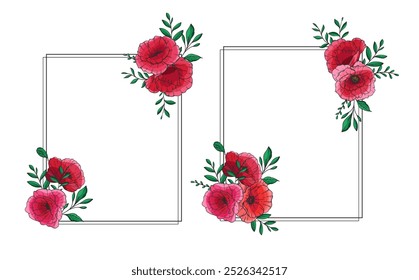 Ilustración vectorial de flor de amapola. Amapolas rojas sobre fondo blanco. Diseño del día del recuerdo. Fondo botánico de flores silvestres coloridas de moda. Plantilla de fondo floral dibujado a mano. Ramo de amapola. 