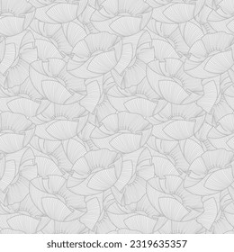 Poppy flower vector seamless pattern