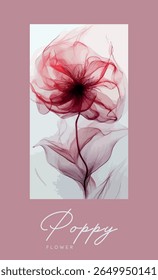 Poppy flower in watercolor style. Vector image. Art.Poster